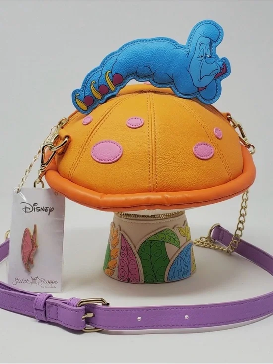Stitch Shoppe Alice in Wonderland Caterpillar Mushroom Crossbody Bag - Picture 2 of 6